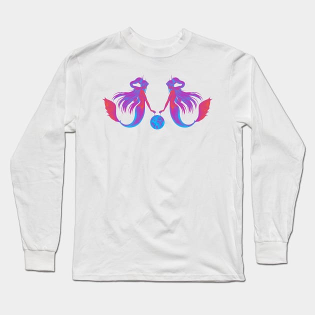 Bright Sea Nymphs Long Sleeve T-Shirt by MGRCLimon